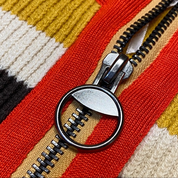 NWT Free People Striped retro-style zip-up Sweater - Picture 12 of 13